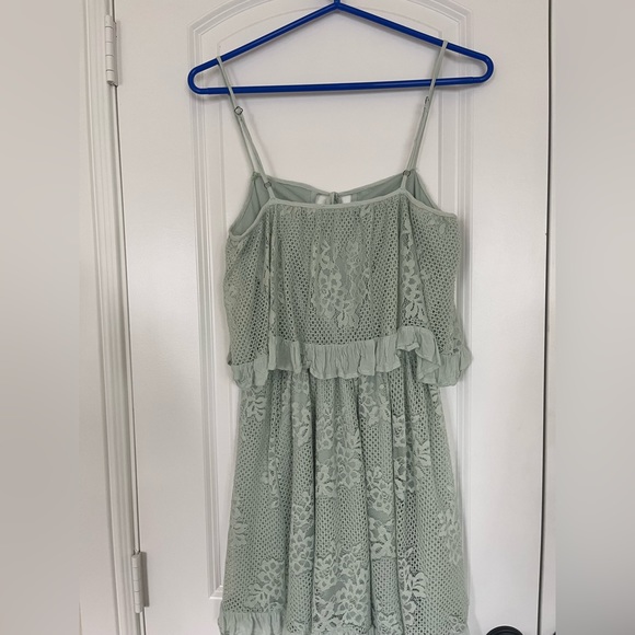 Miami by Francesca’s Women’s Light Sage Green Lace Dress - Picture 2 of 3